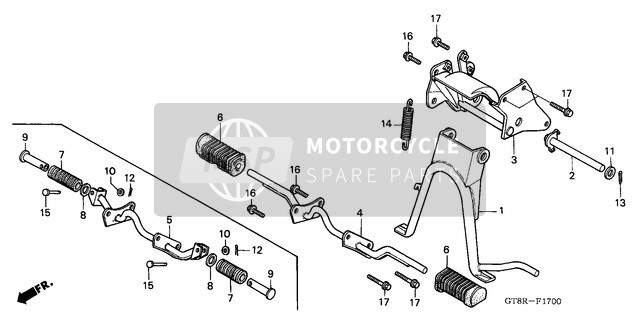 Honda PK50SM 1994 Supporter/Étape pour un 1994 Honda PK50SM